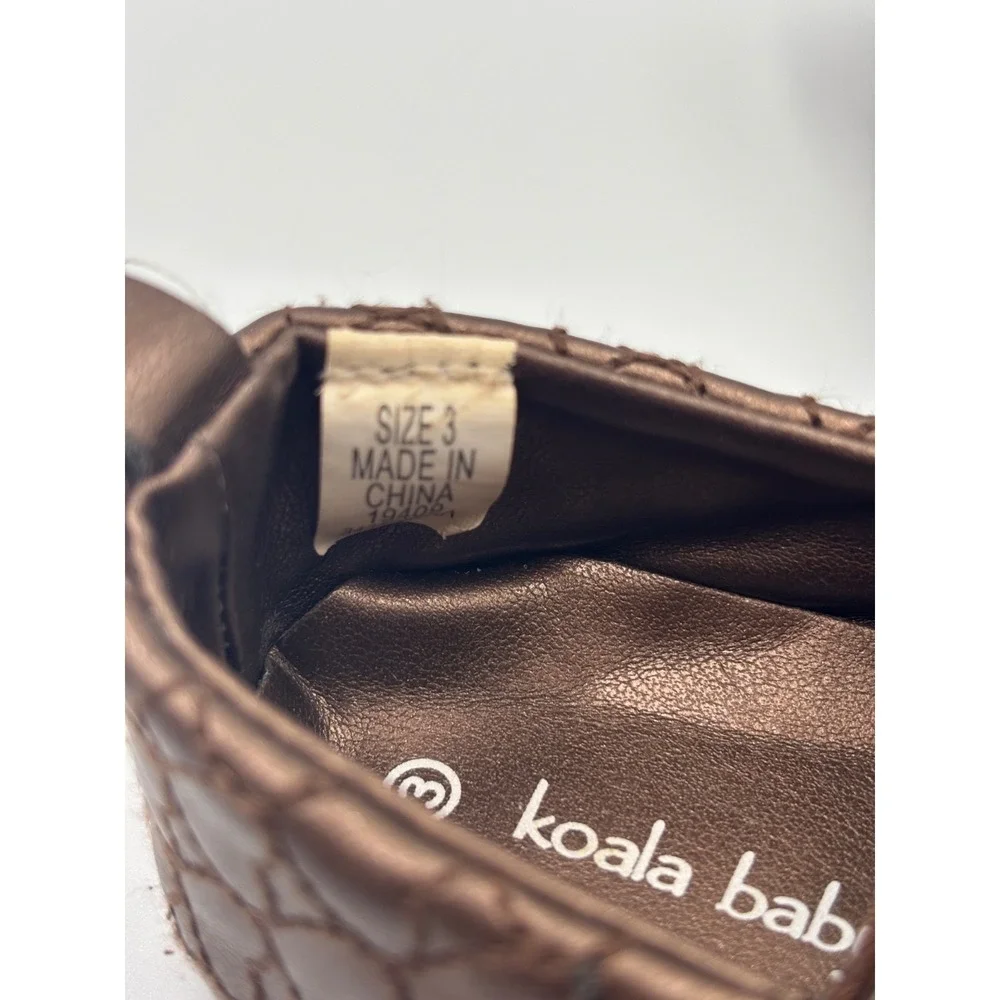 Koala Baby Shiny Brown Baby Girls' Mary Jane's Size 3 New